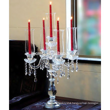 Wholesale 5 arms crystal candelabra for wedding favor